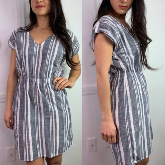 J. Crew Factory Striped V Neck Popover Dress XXS - Picture 13 of 13